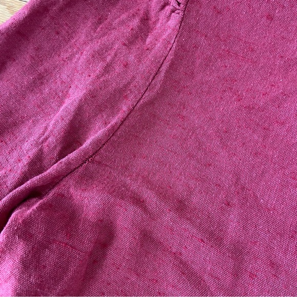 Free People Red Clay Henley crop ruffle deep V half sleeve top shirt medium - Picture 11 of 11